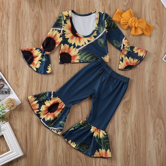 Sunflower Girls Blue Bell Bottom Outfit Set - Picture 5 of 6